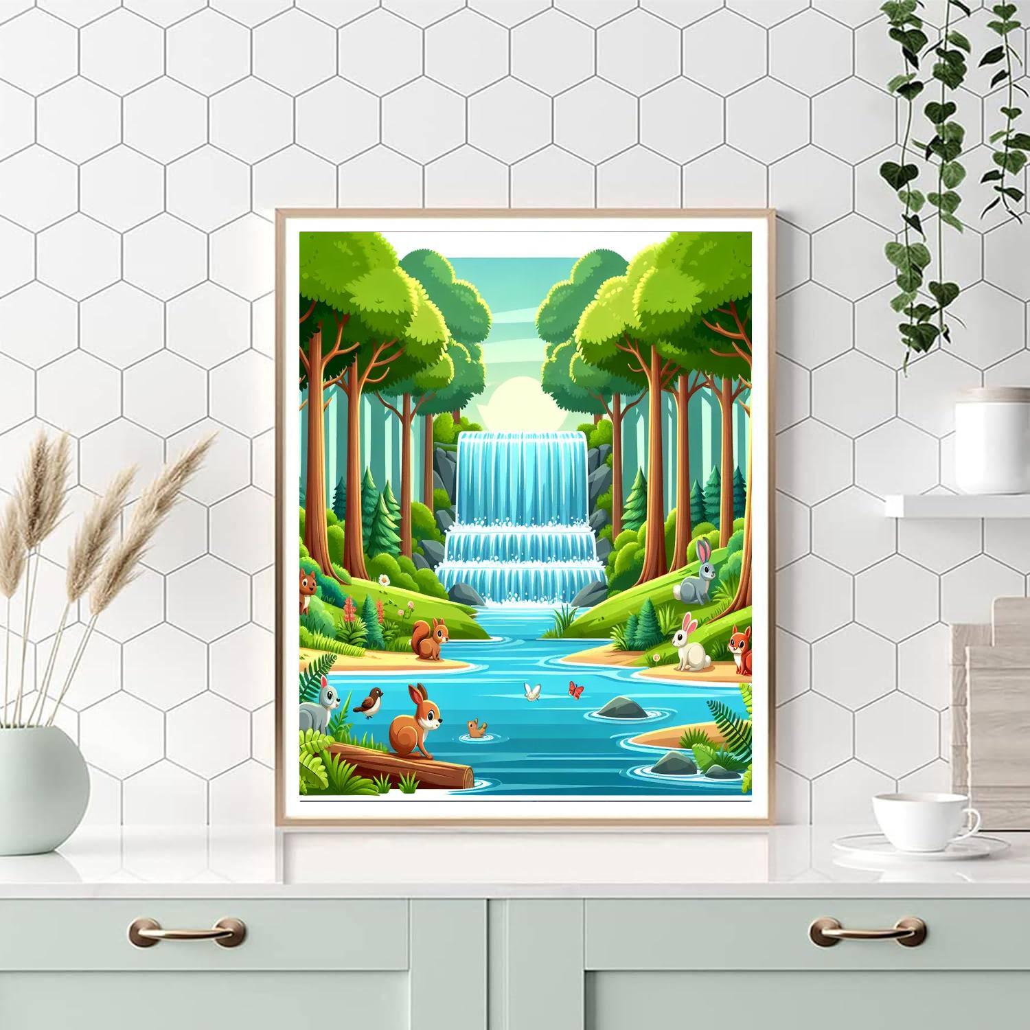 Enchanted Waterfall Hideout Numbered Painting Kits