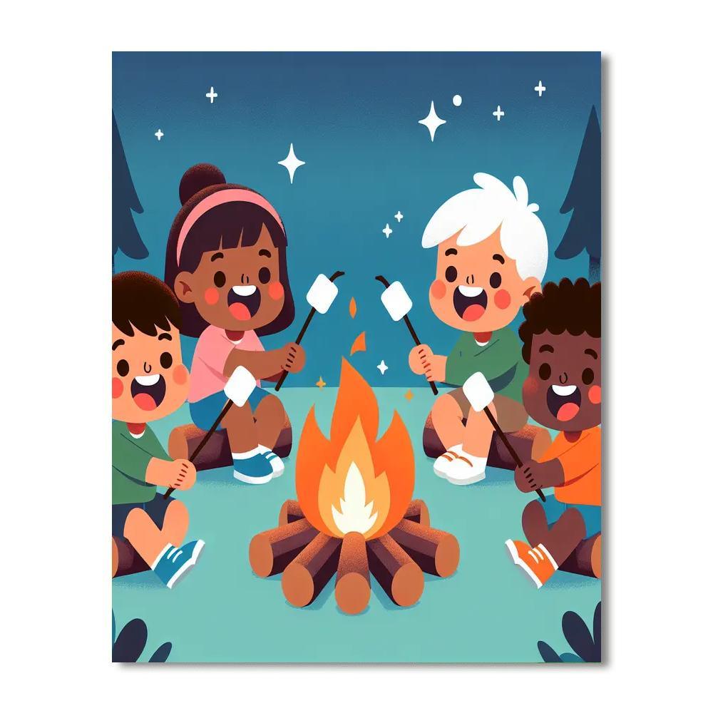 Happy Campfire Gathering Numbered Painting Kits
