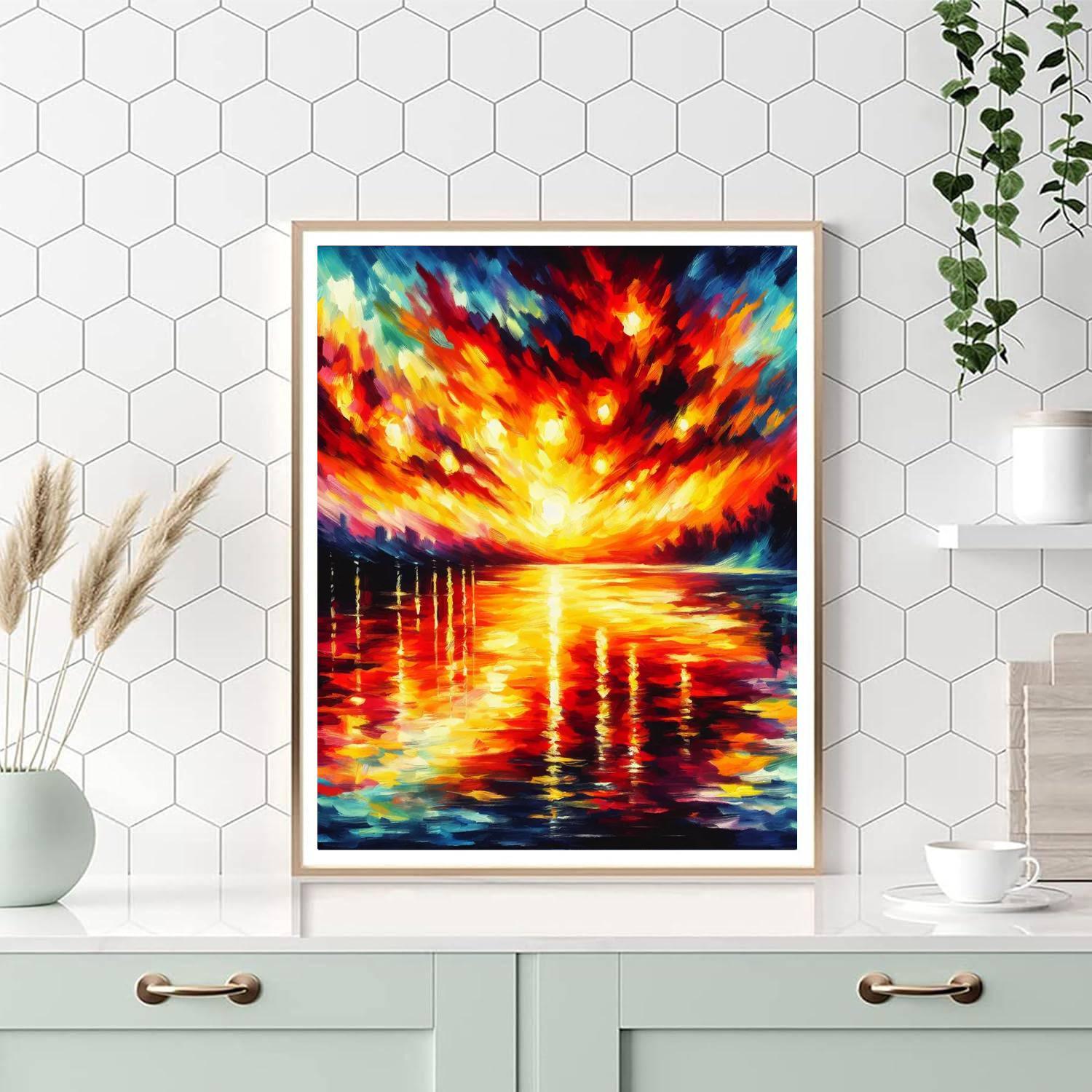 Fiery Sunset Mirage Painting By Numbers Kit