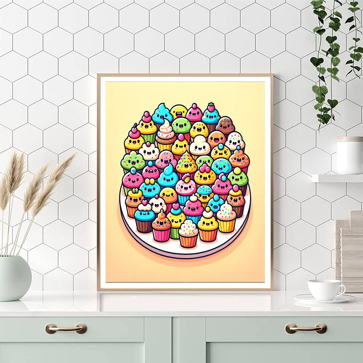 Charming Cupcakes Painting Number Kit