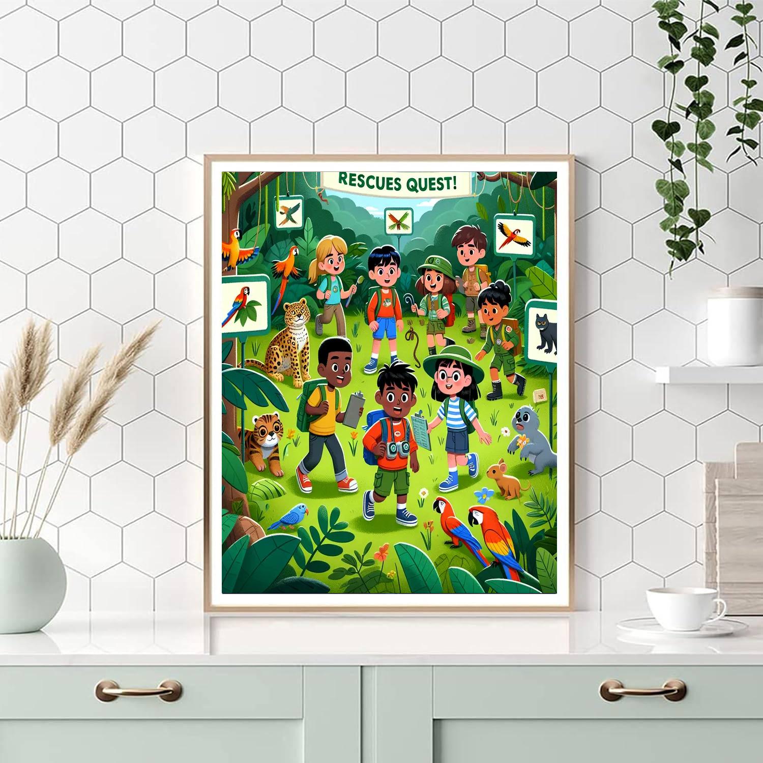 Rainforest Rescue Quest DIY Paint By Numbers