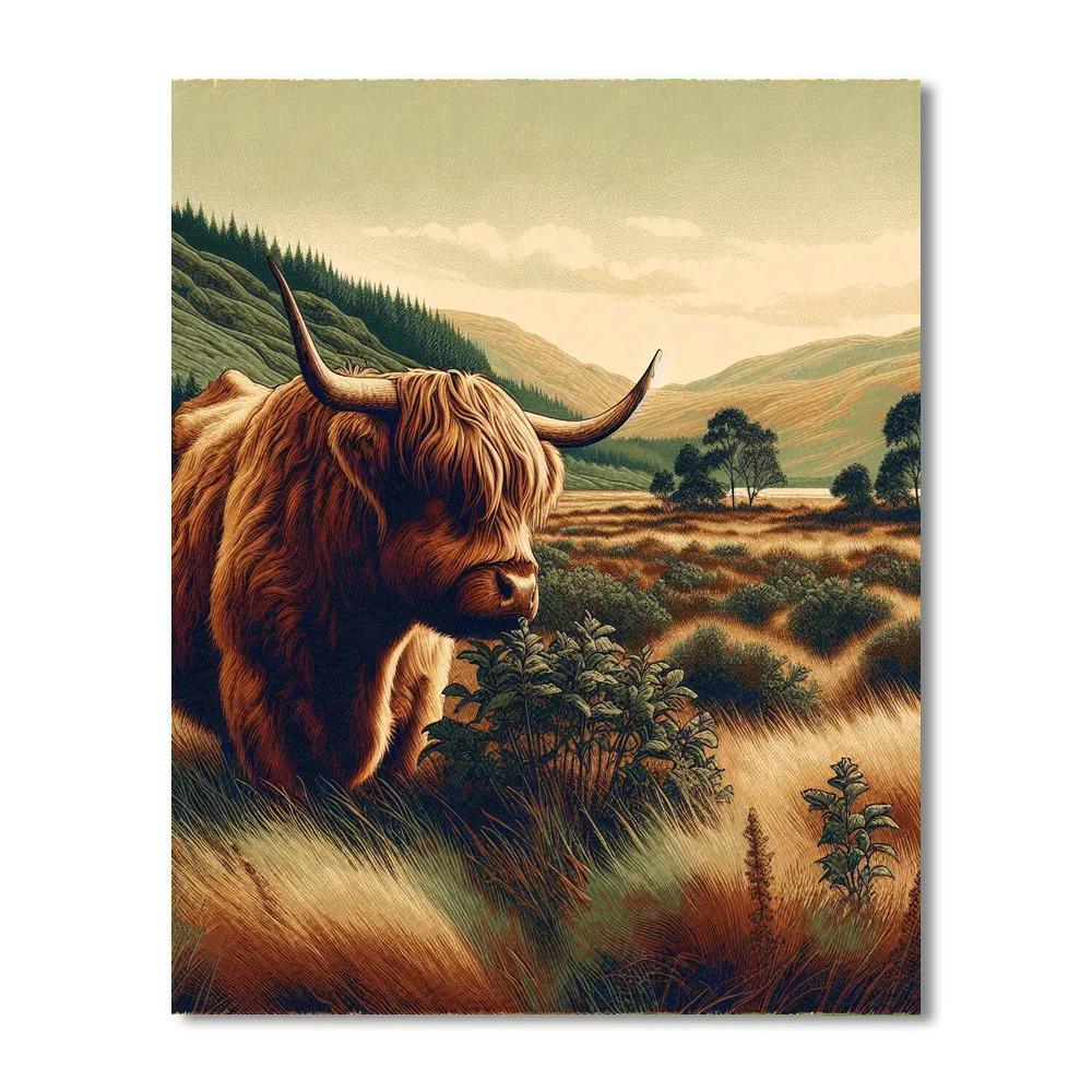 Highland Cow Harmony Paint By Number