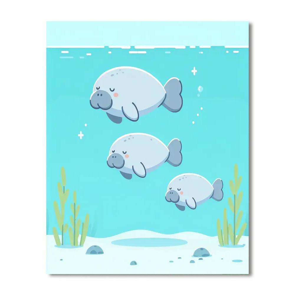 Mellow Manatees Numbered Painting Kits