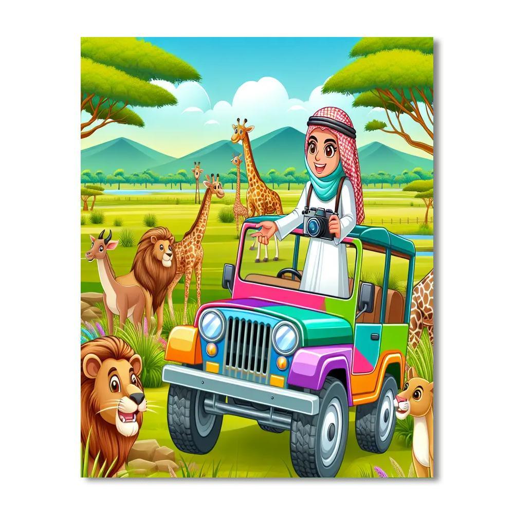 Safari Explorer's Big Adventure Painting Number Kit