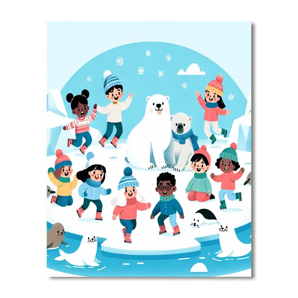 Artic Polar Playdate Paint By Numbers Art