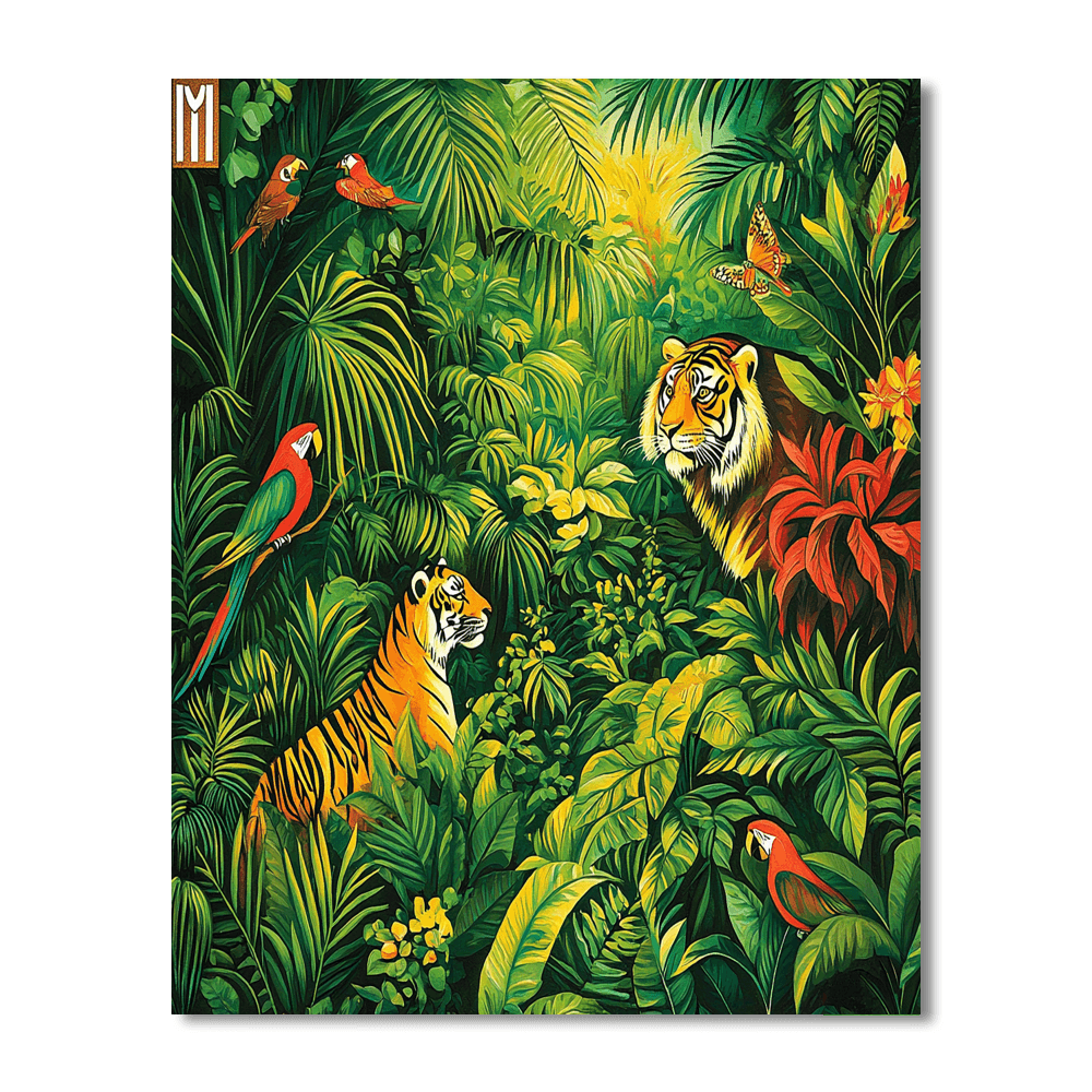 Henri Rousseau Inspired The Vibrant Jungle  Painting By Numbers Kit