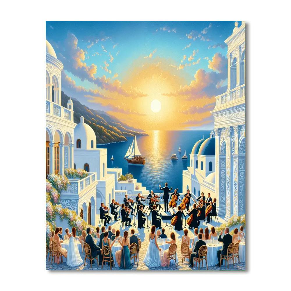 Santorini International Music Festival - Greece Painting By Numbers Kit