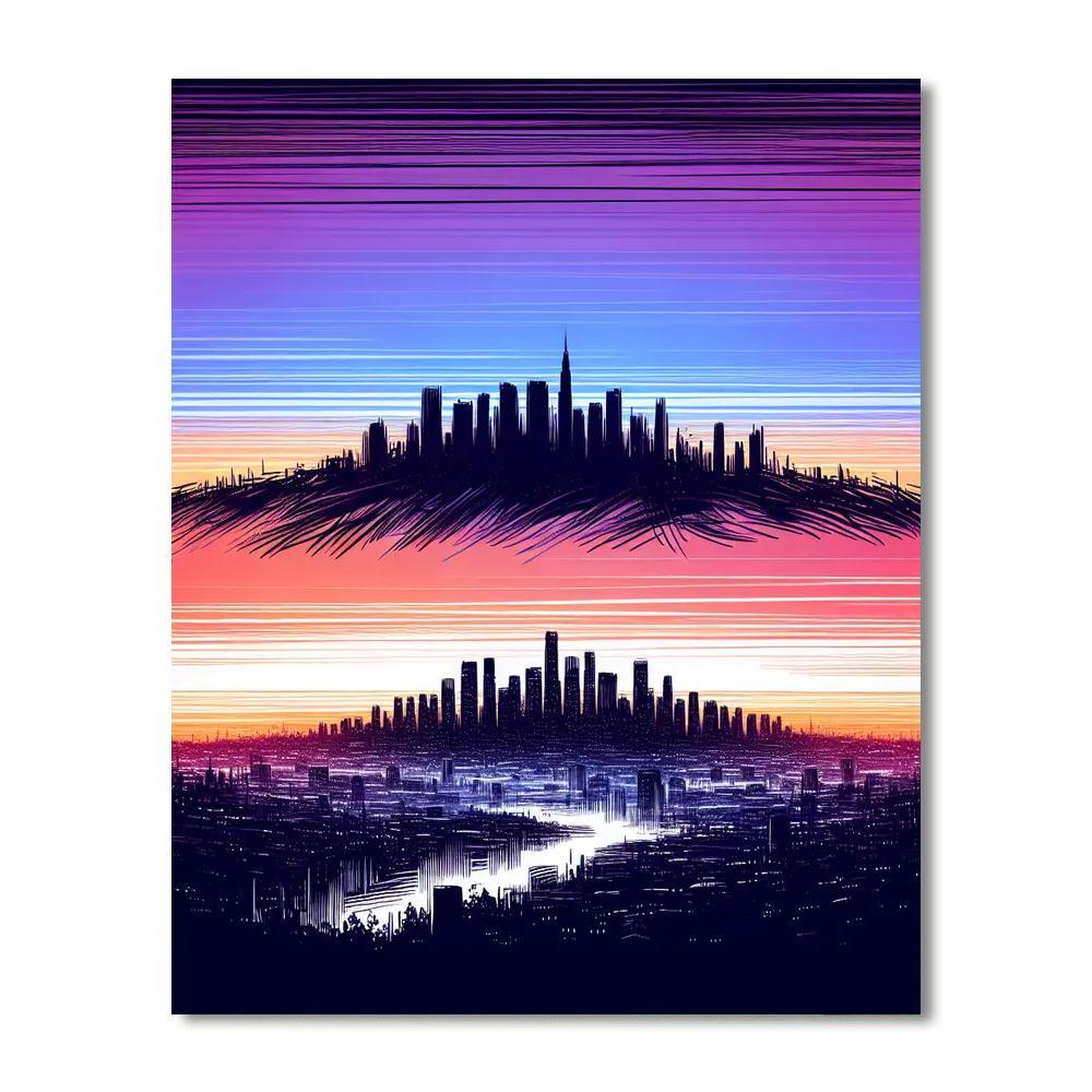 Cityscape Dusk Dreams Number Painting