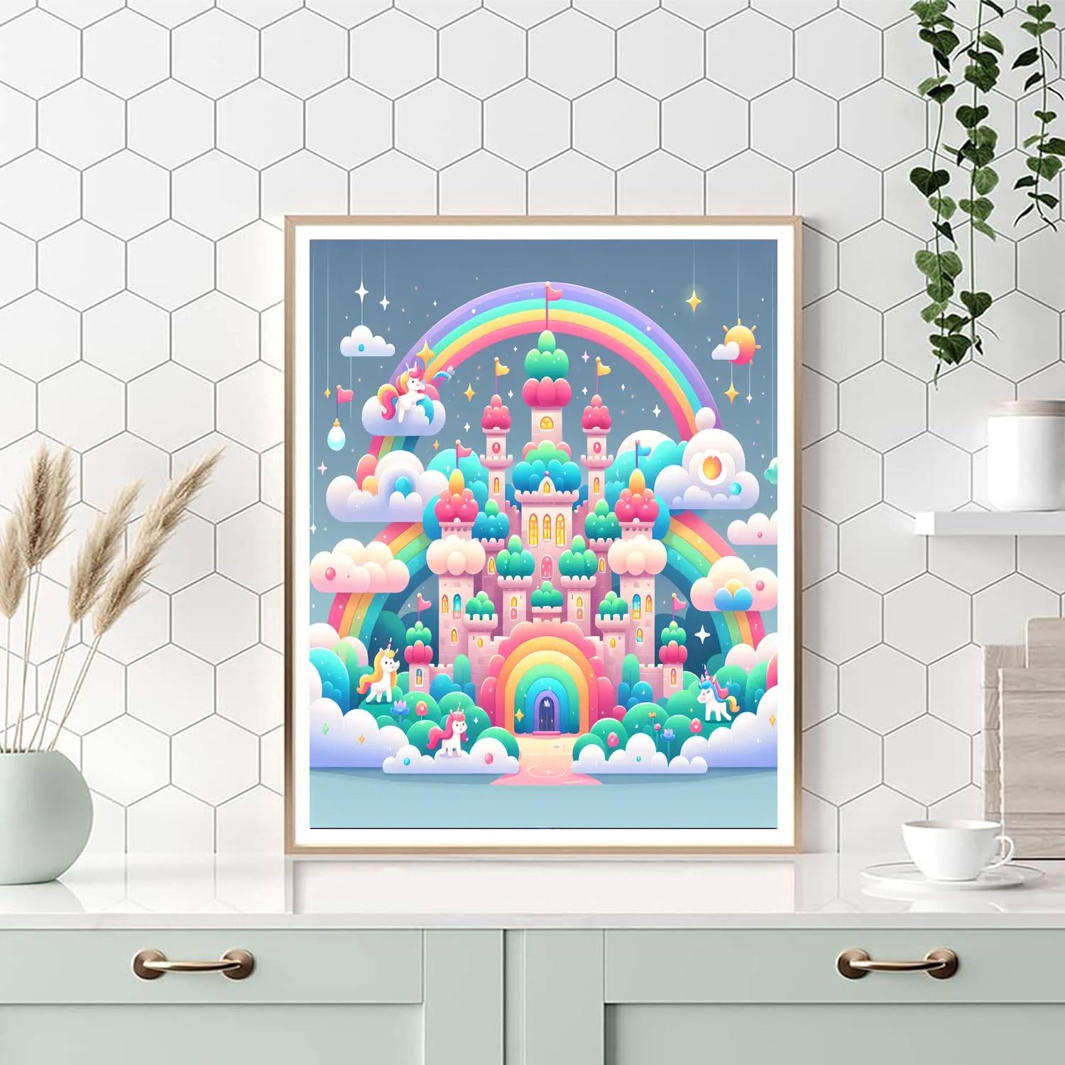 Whimsical Cloud Castle DIY Paint By Numbers