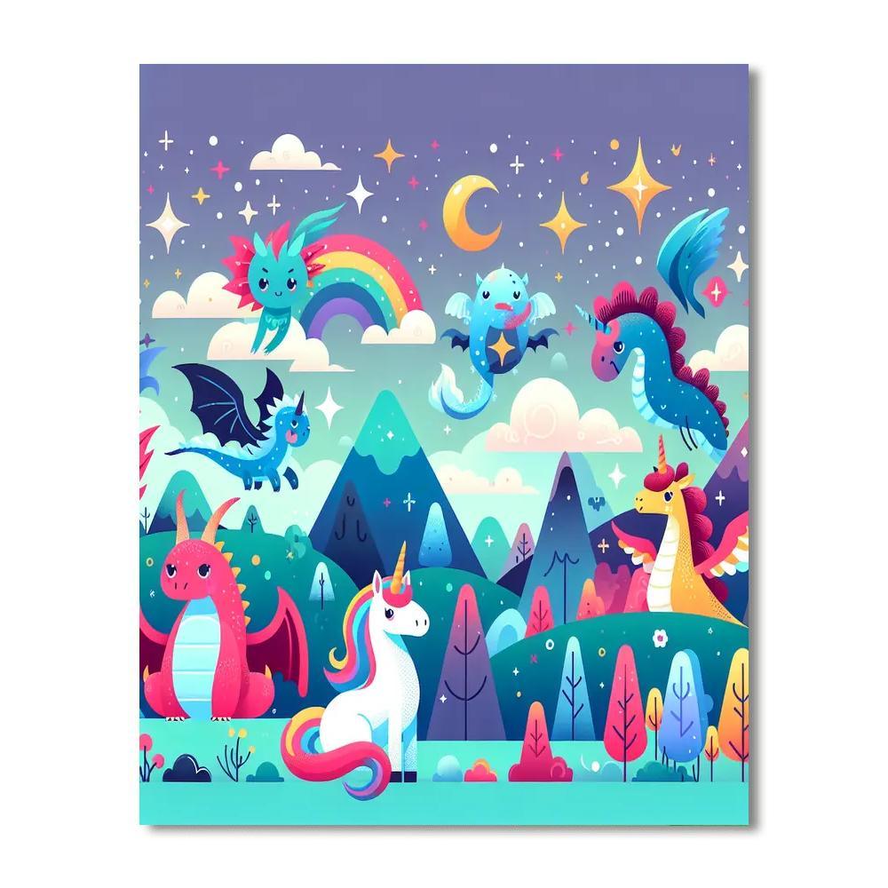 Mystical Mythical Beasts Painting By Numbers Kit