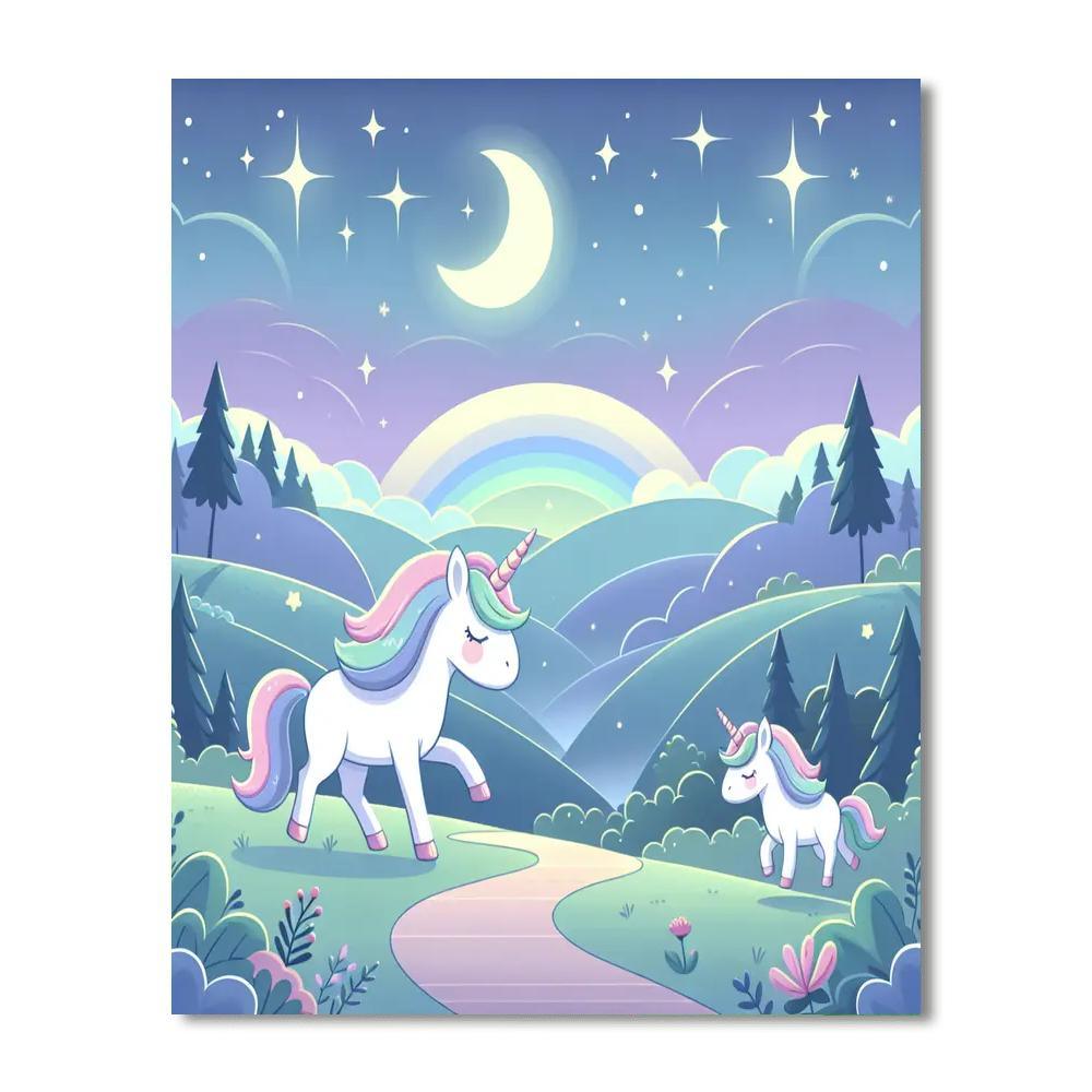 Moonlit Unicorn Path Painting By Numbers Kit