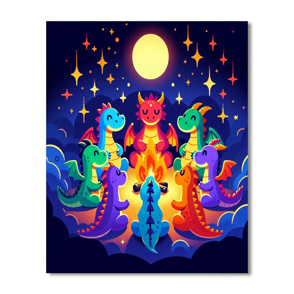 Dragon Firelight Tales Paint By Numbers Art
