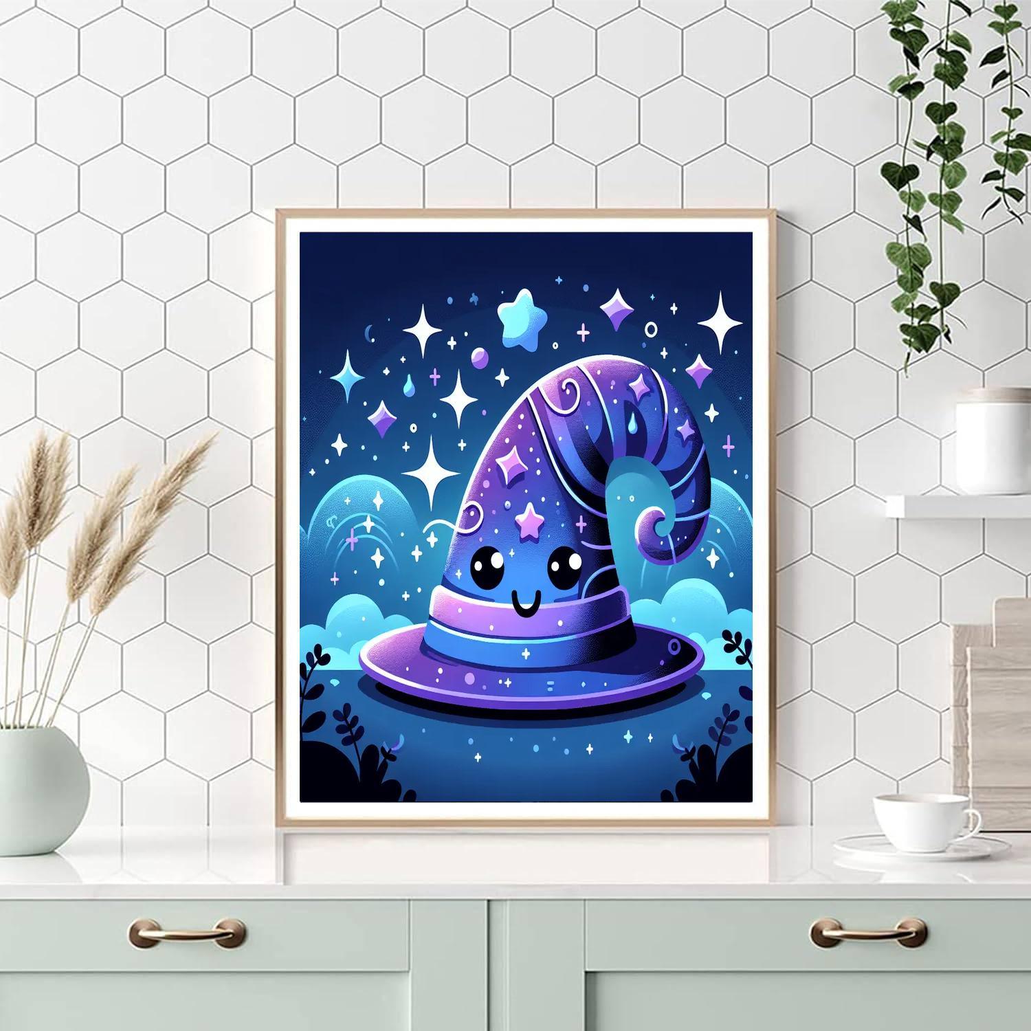 Whimsical Wizard Hat DIY Paint By Numbers