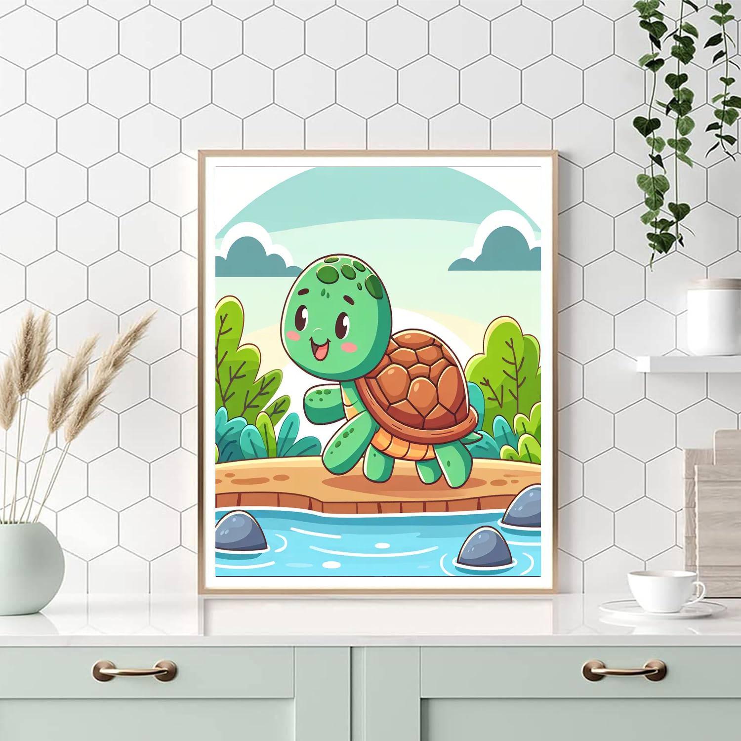Friendly Turtle Trek Painting By Numbers Kit