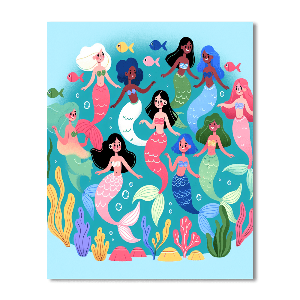 Magical Mermaid Celebration Paint By Color