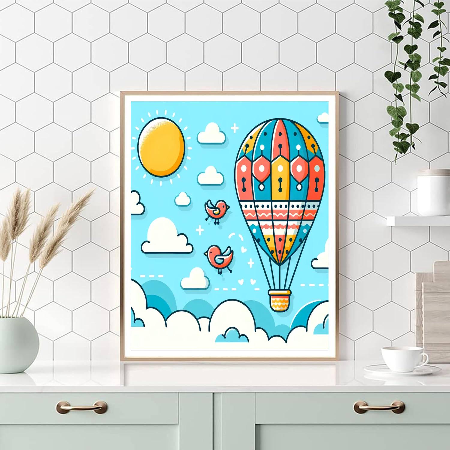 Serene Sky Safari Number Painting