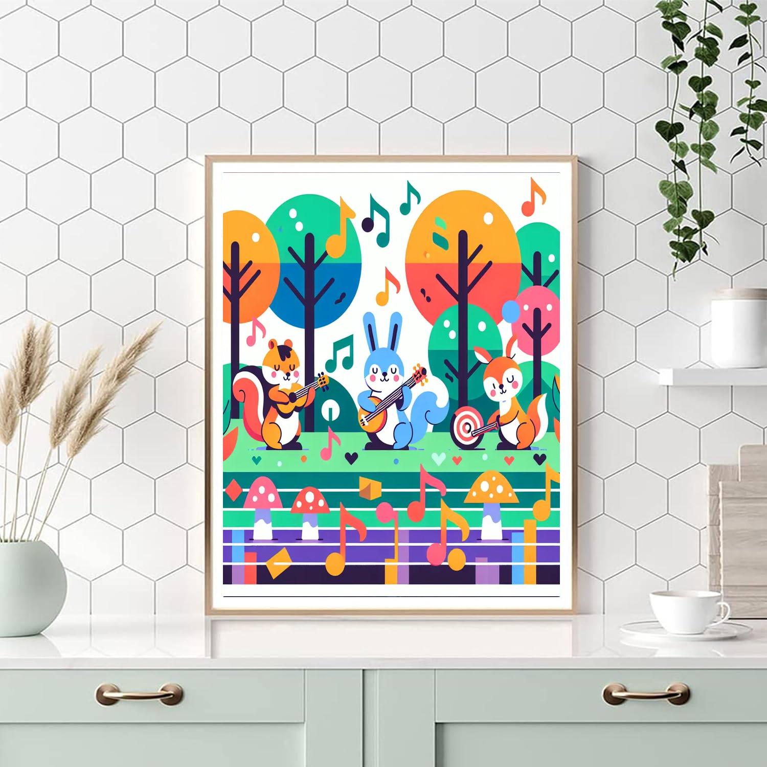 Lively Woodland Concert Painting Number Kit