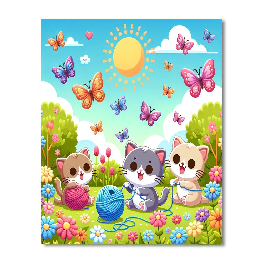 Adventure With Playful Kittens Paint By Numbers