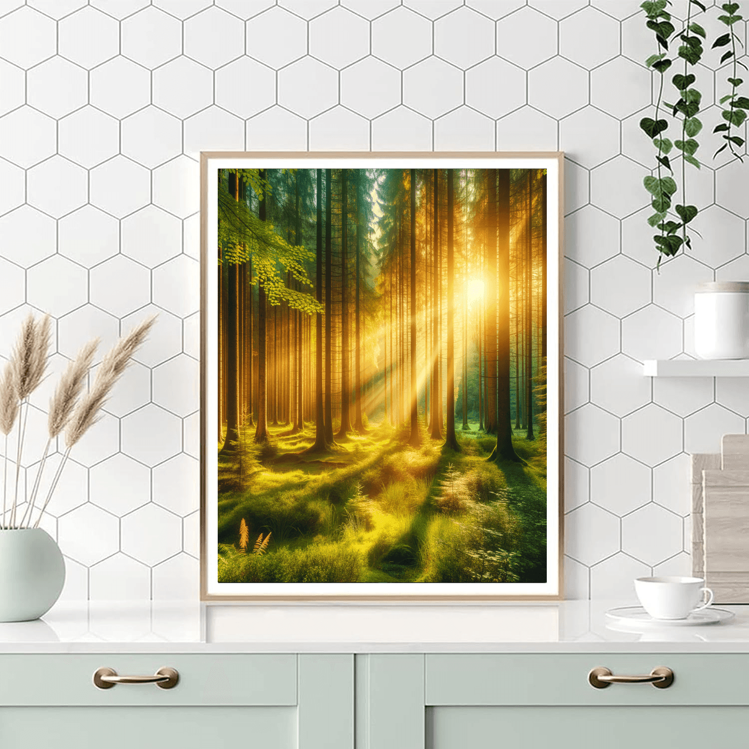 Rays Of Sunshine Through Trees Number Painting