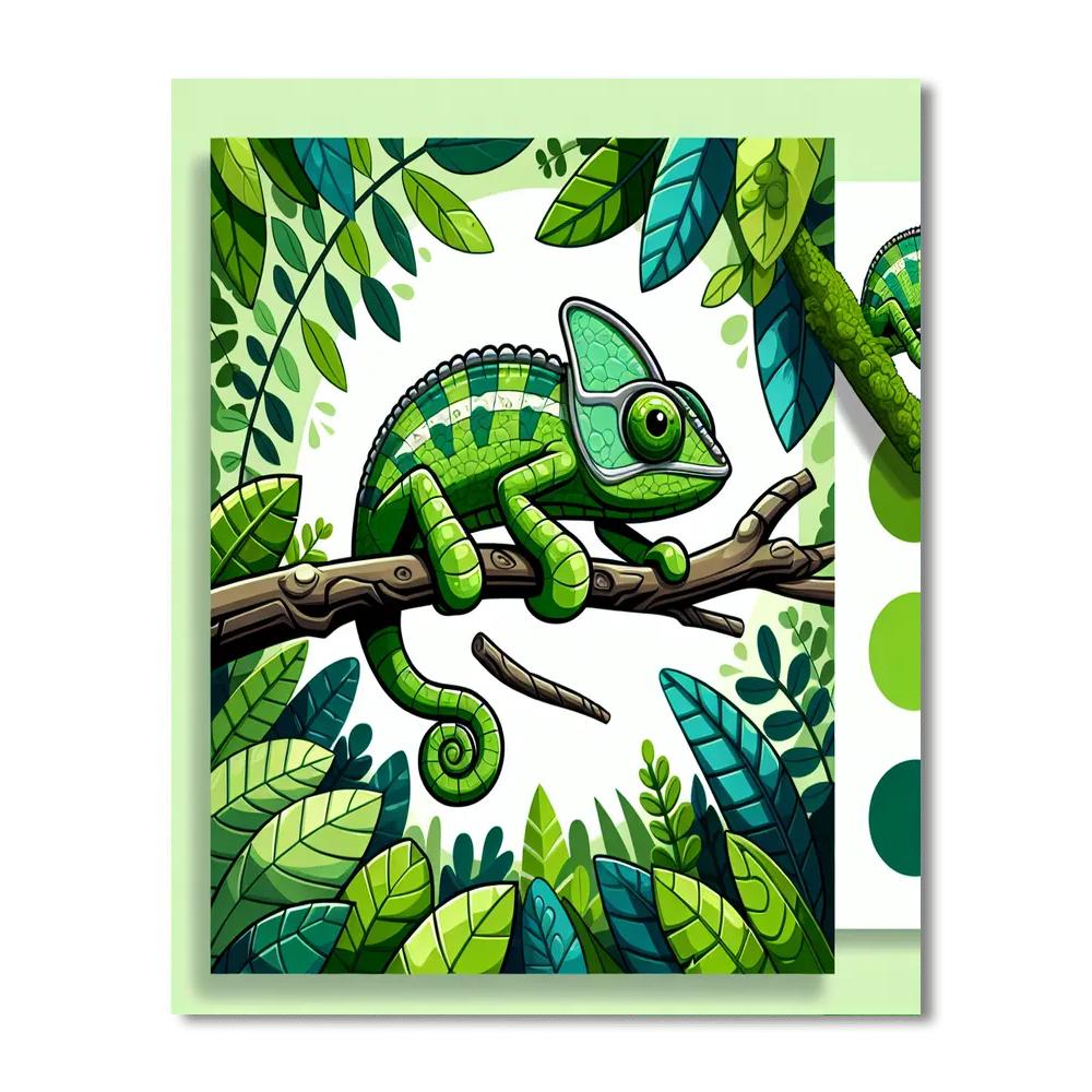 Cunning Chameleon Paint By Numbers Art