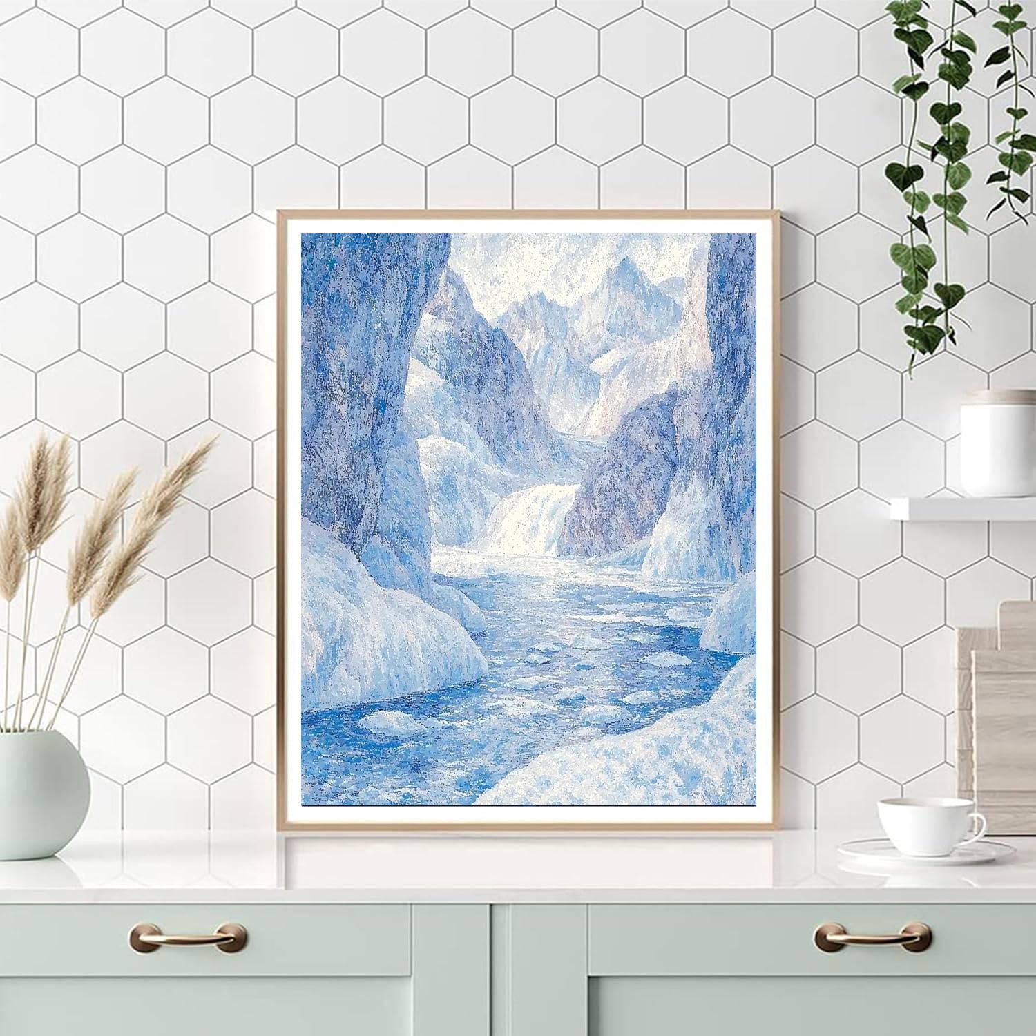 Georges Seurat Inspired Glacial Dreamscape  Paint By Numbers Art