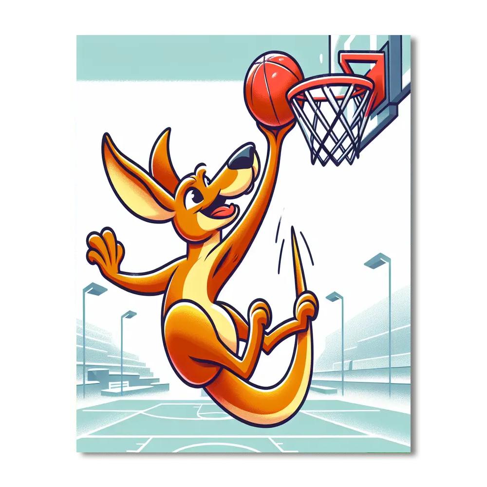 Sporty Kangaroo DIY Paint By Numbers
