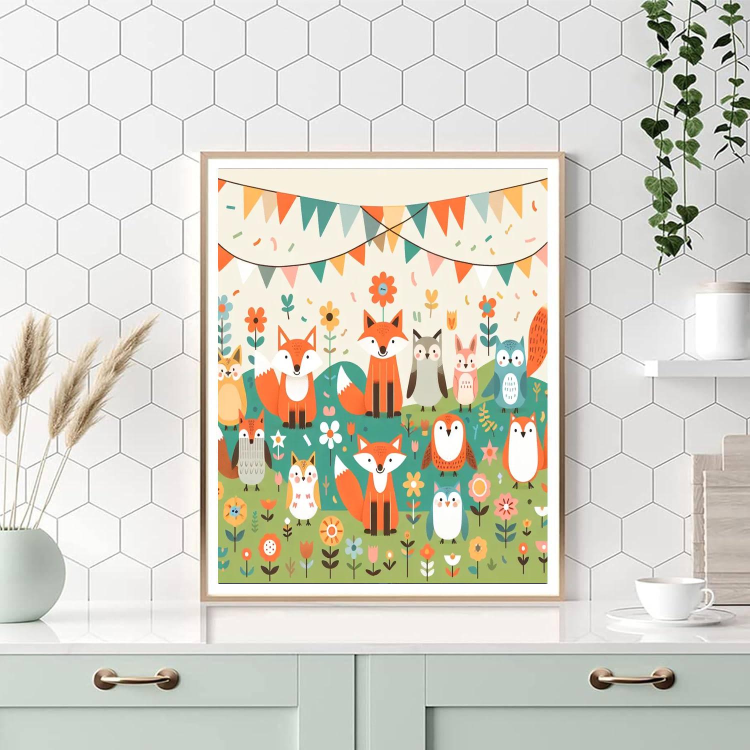 Friendly Forest Festival Paint By Numbers Art