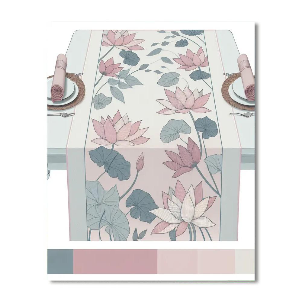 Zen Lotus Table Runner Paint By Number