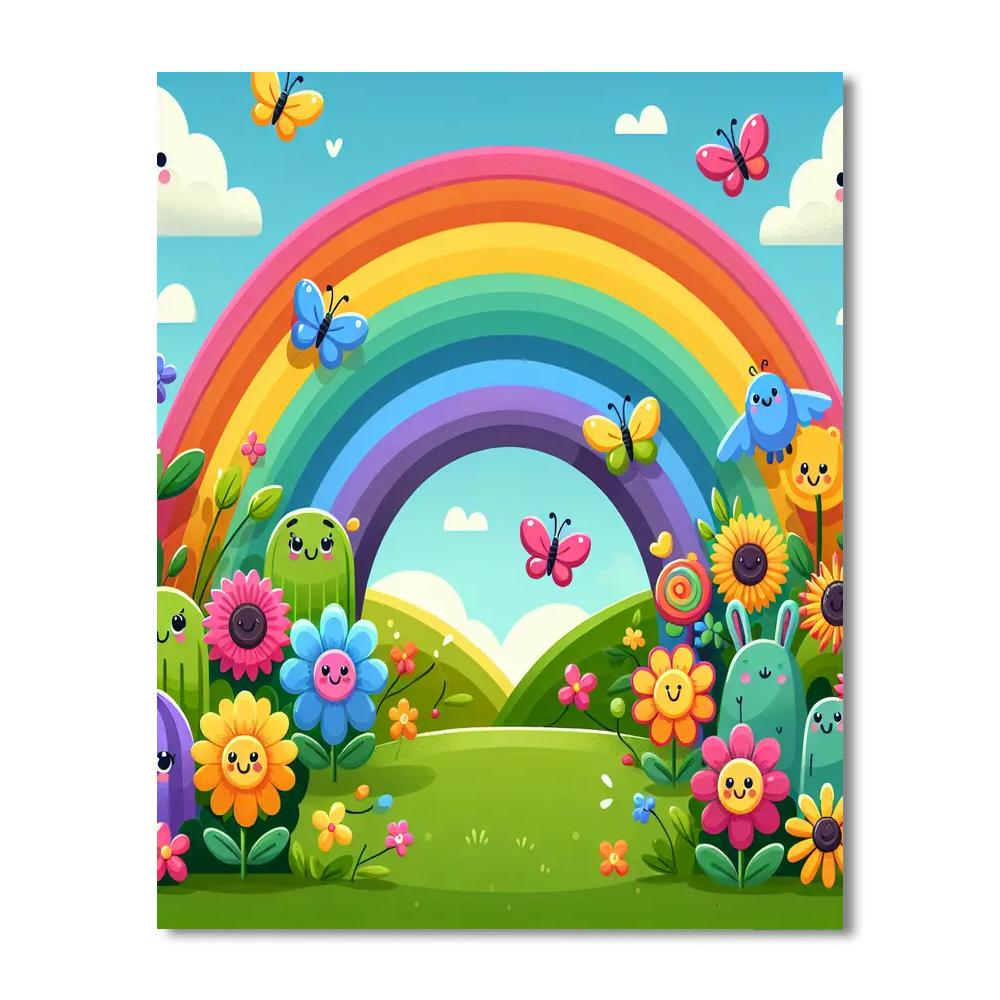 Rainbow Wonderland Paint By Numbers Art