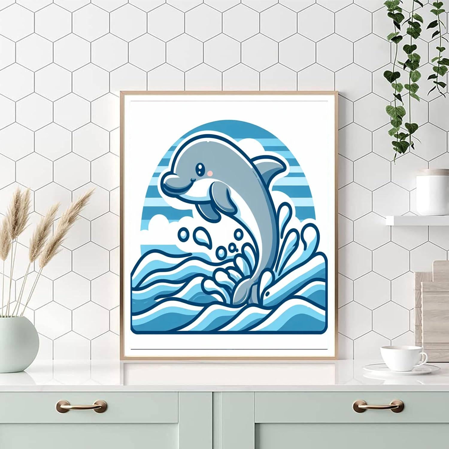 Splashing Dolphin Paint By Numbers Art