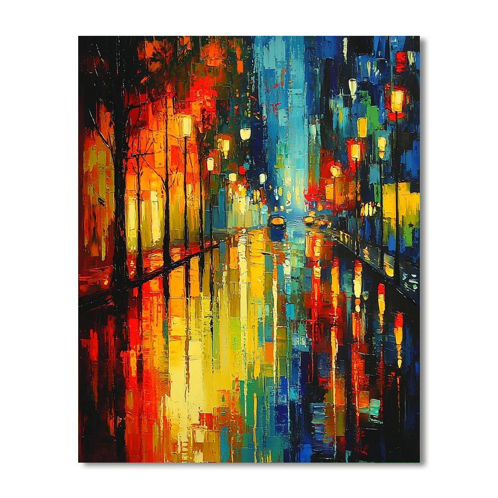 Edvard Munch Inspired Abstract Rainy Day Reflections  Paint By Numbers