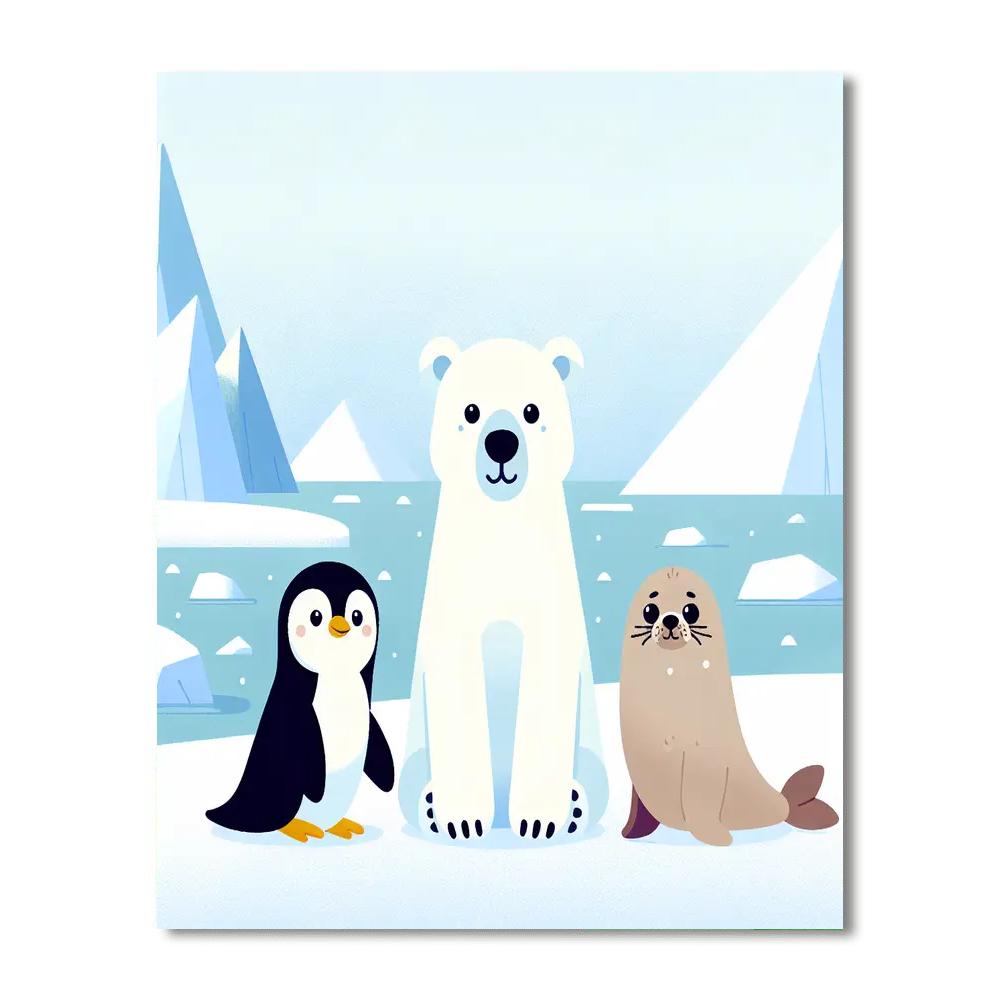 Winter Wonderland Safari Number Painting