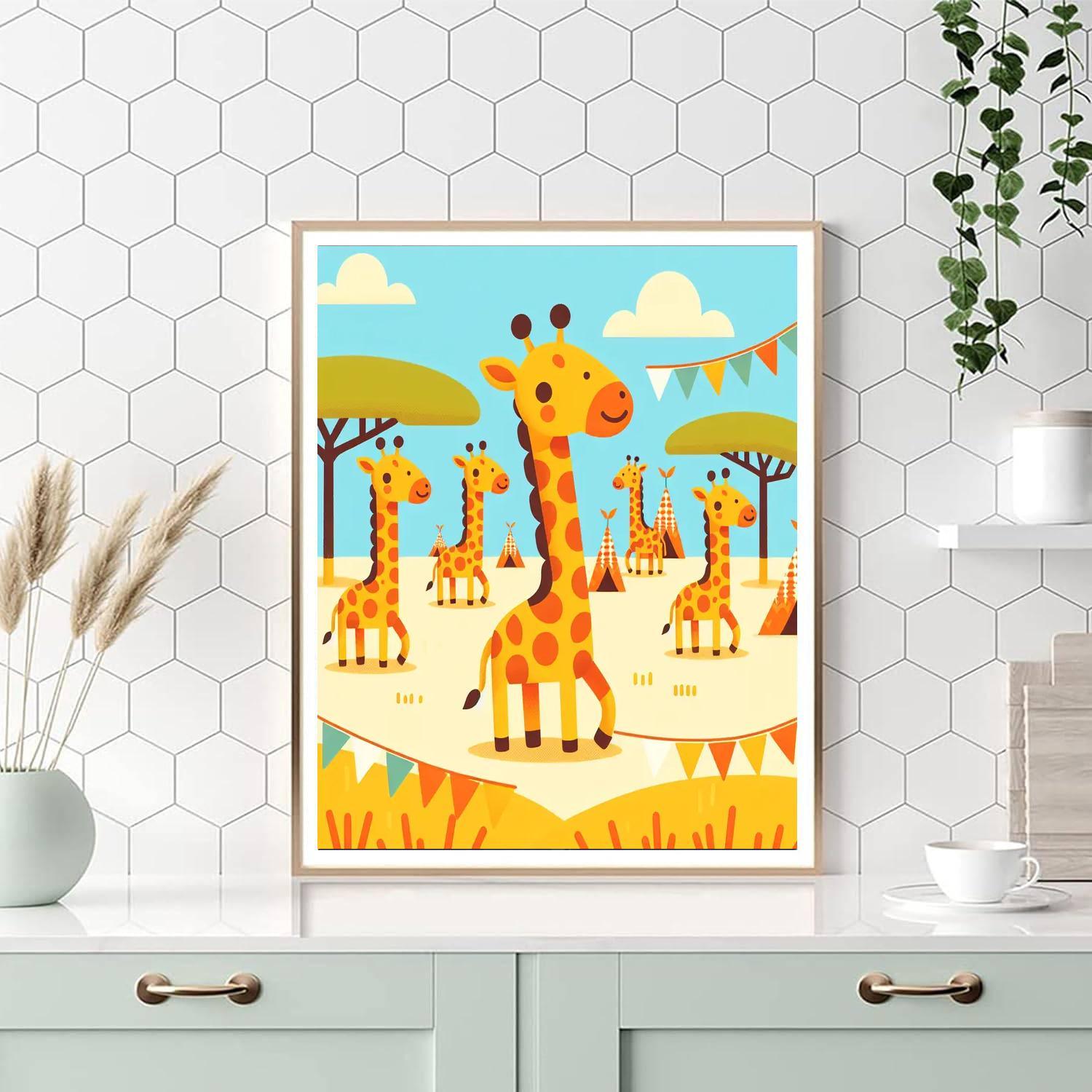 Gentle Giraffe Gala Numbered Painting Kits