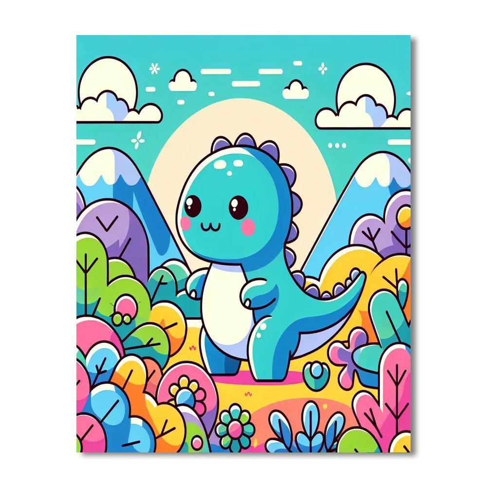 Adorable Dinosaur Painting Number Kit