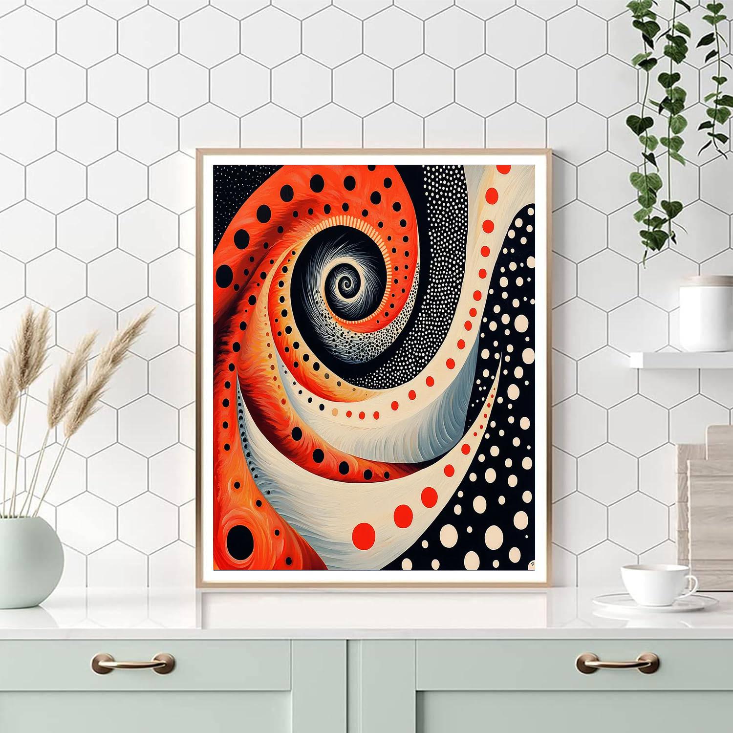 Yayoi Kusama Inspired Enchanted Spiral  DIY Paint By Numbers
