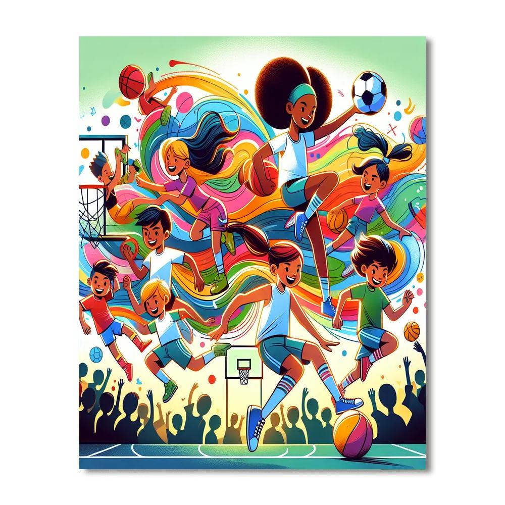 Energetic Sports Adventures Paint By Numbers Art