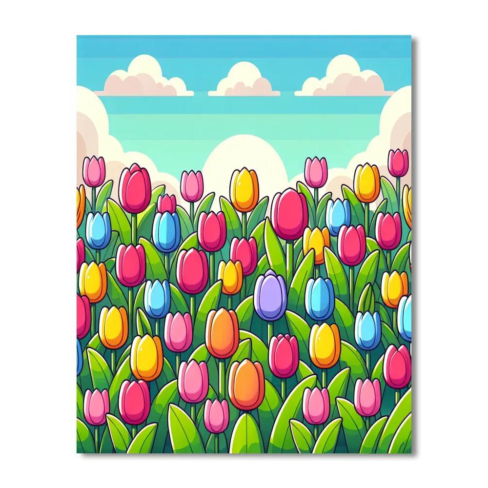 Twirling Tulips Painting Number Kit