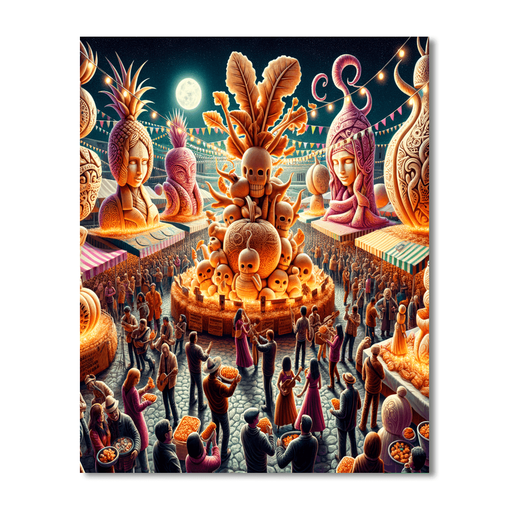 Noche De Los Rábanos - Oaxaca, Mexico Painting By Numbers Kit