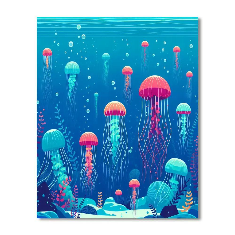 Rainbow Jellyfish Journey Paint By Number