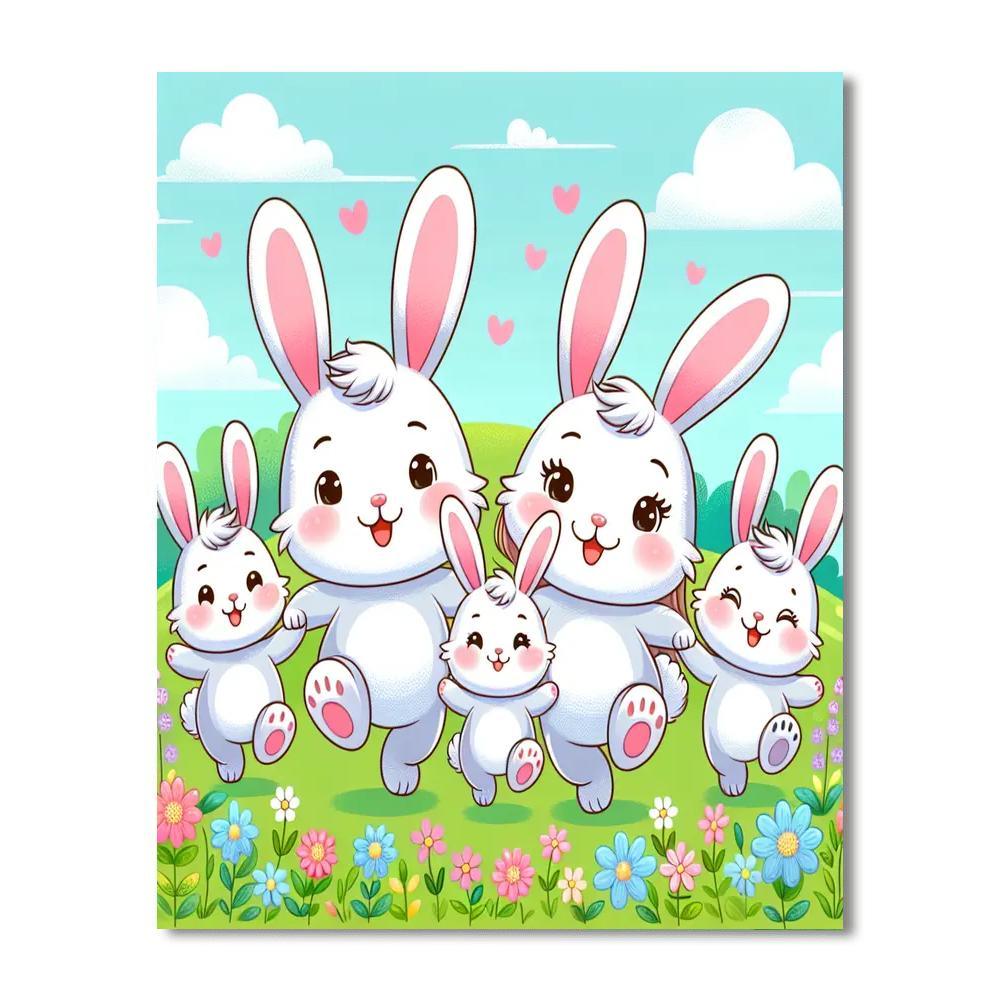 Bouncing Bunny Family Paint By Number