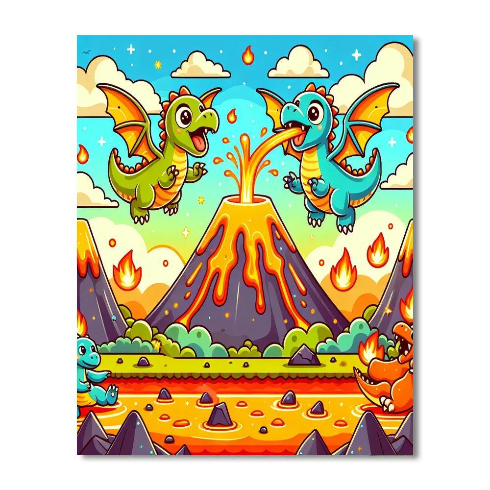 Dragon's Fire Mountain Numbered Painting Kits
