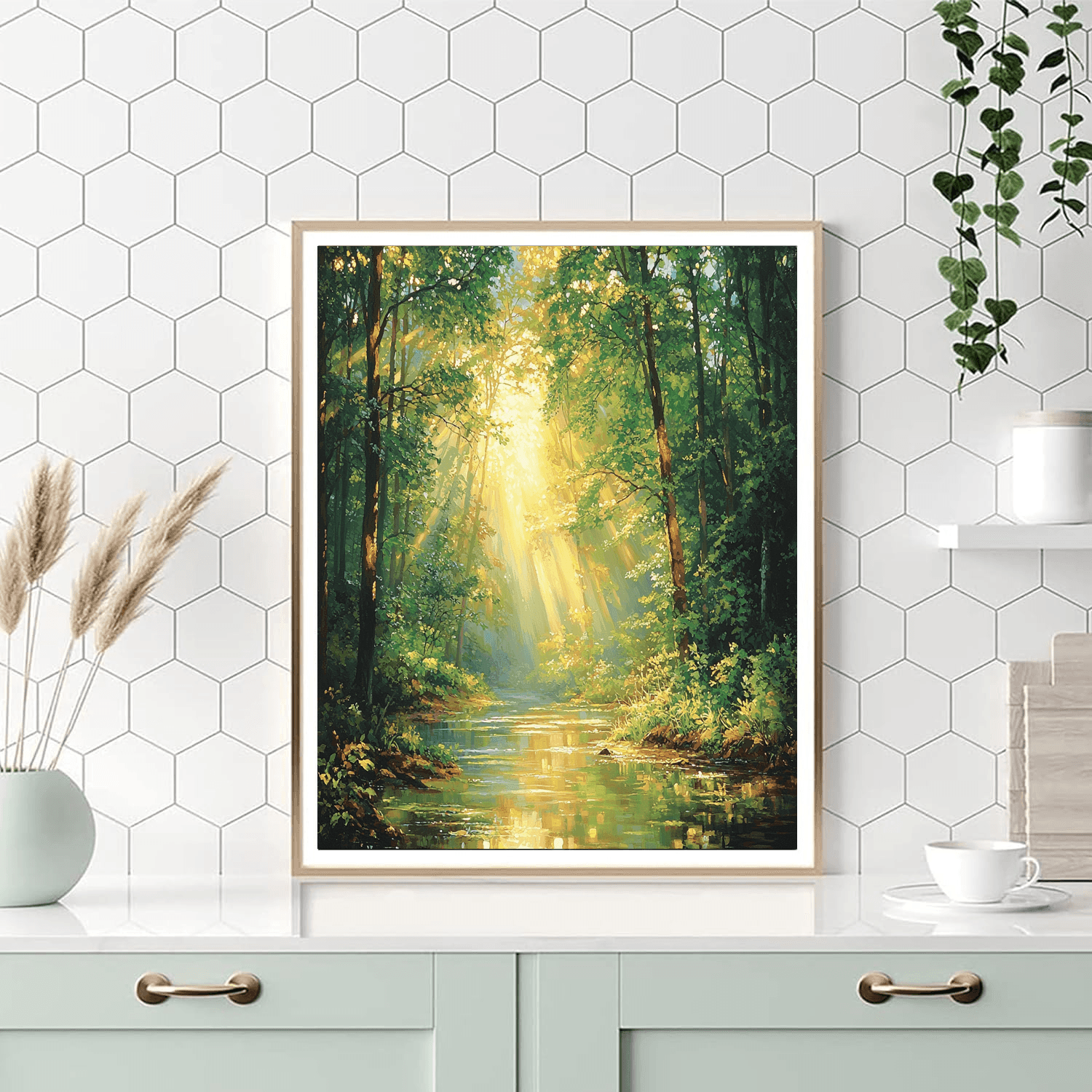 Thomas Kinkade Inspired Serene Wilderness  Paint By Numbers