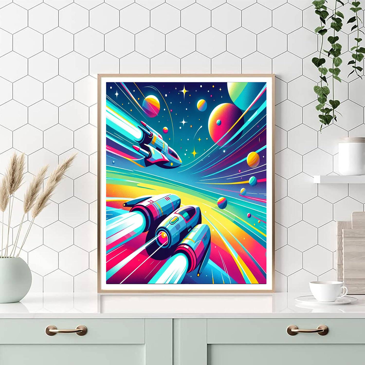 Adventurous Space Race Painting Number Kit