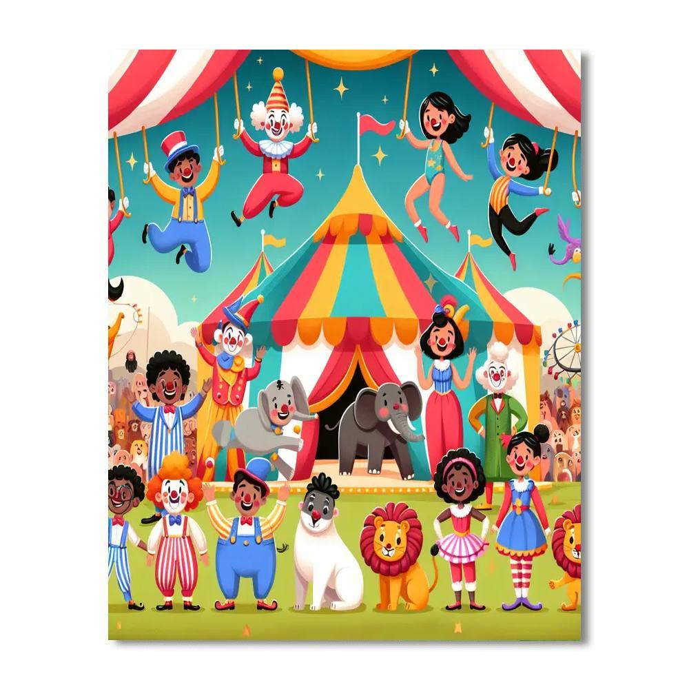 Whimsical Circus World Numbered Painting Kits