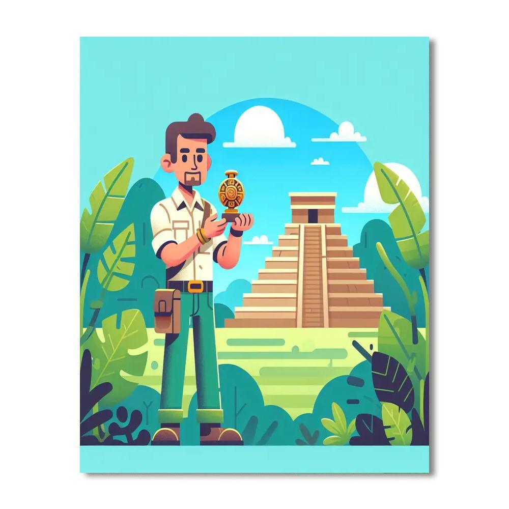 Ancient Mayan Mystery Painting Number Kit