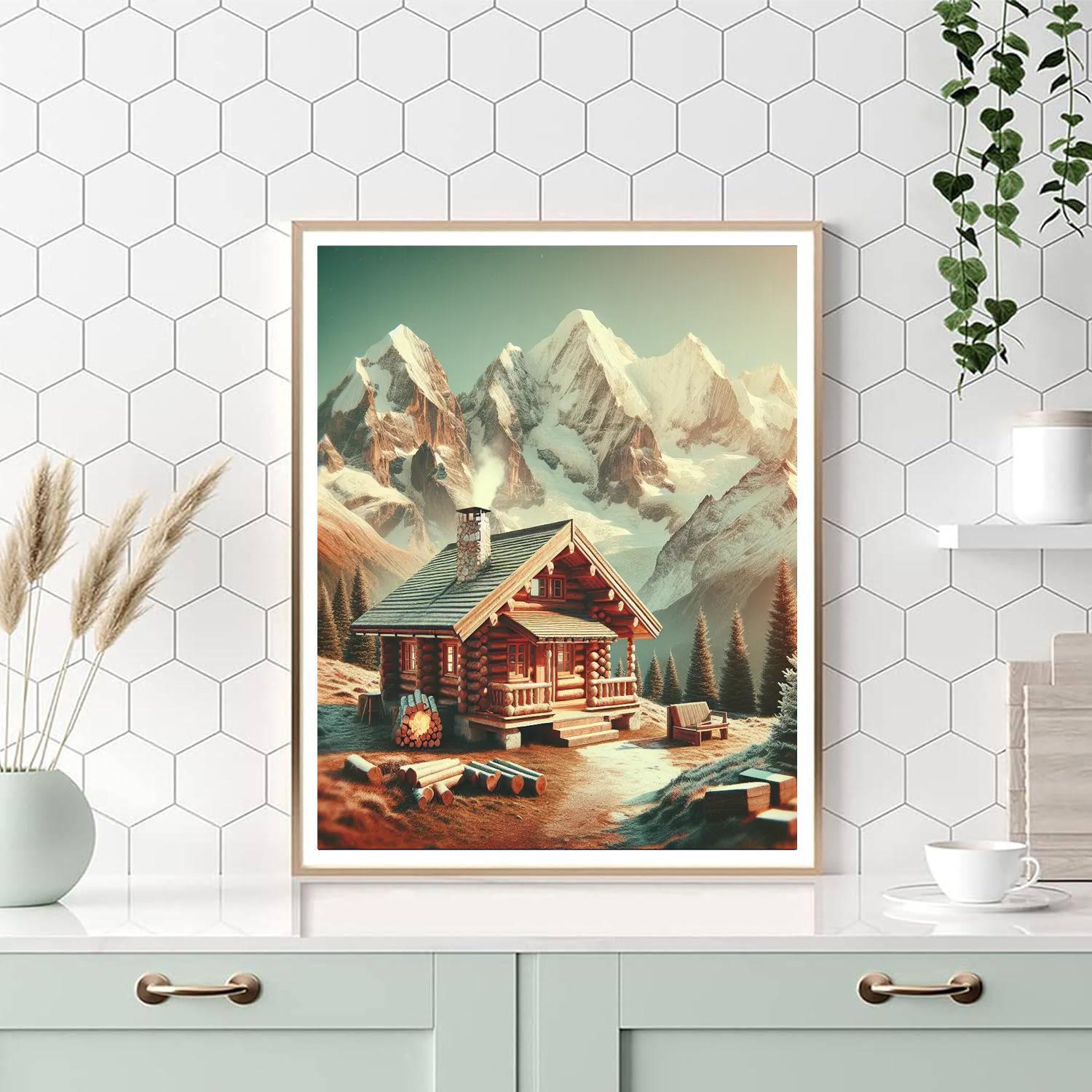 Mountain Cabin Getaway Numbered Painting Kits