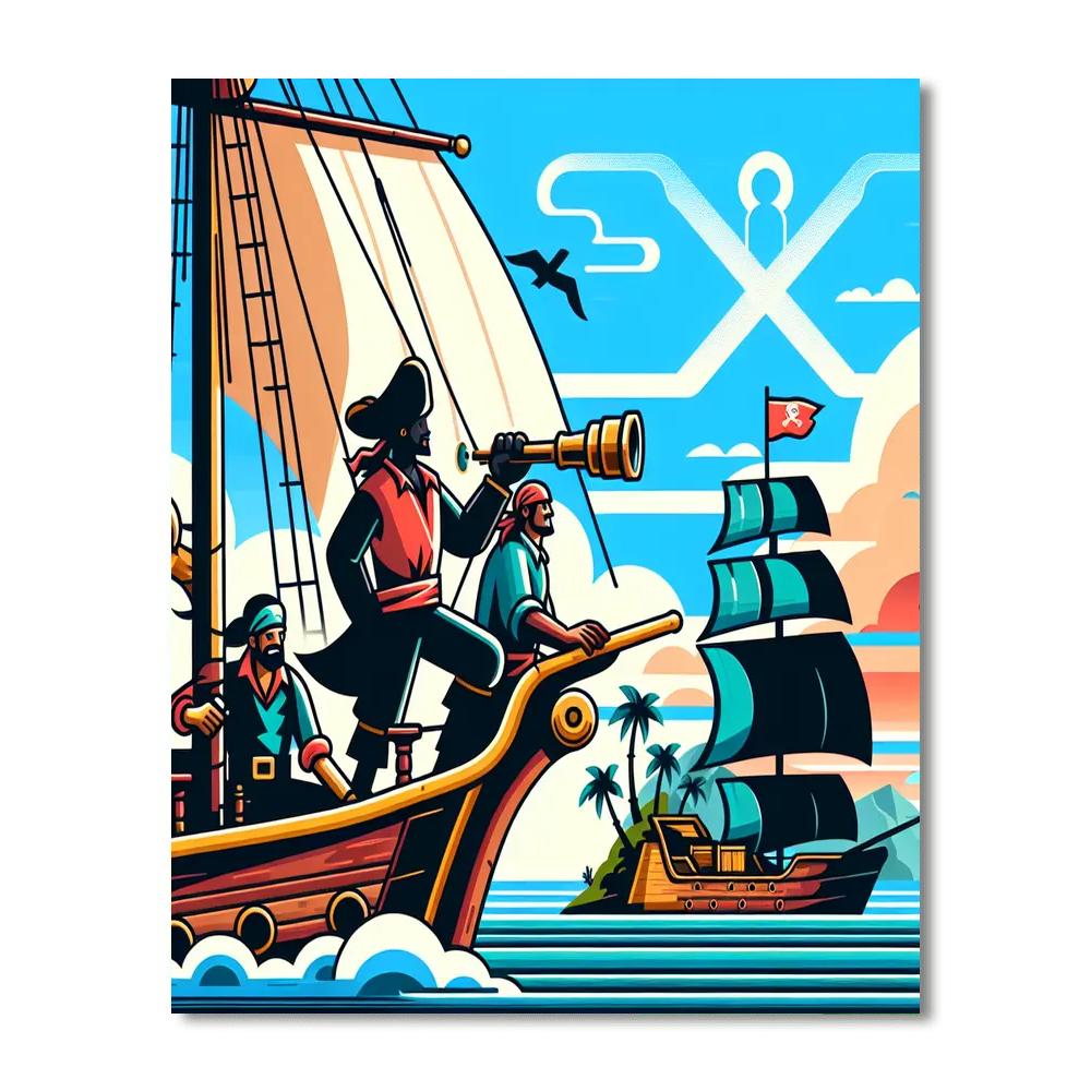 Pirate Treasure Hunt Adventure Painting Number Kit