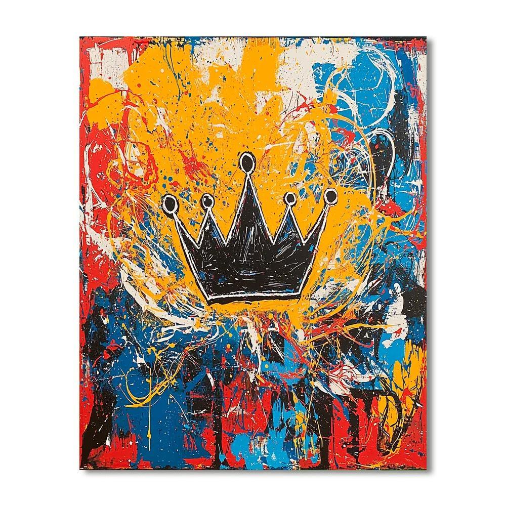 Jean-Michel Basquiat Inspired Crown Of Struggles  Numbered Painting Kits