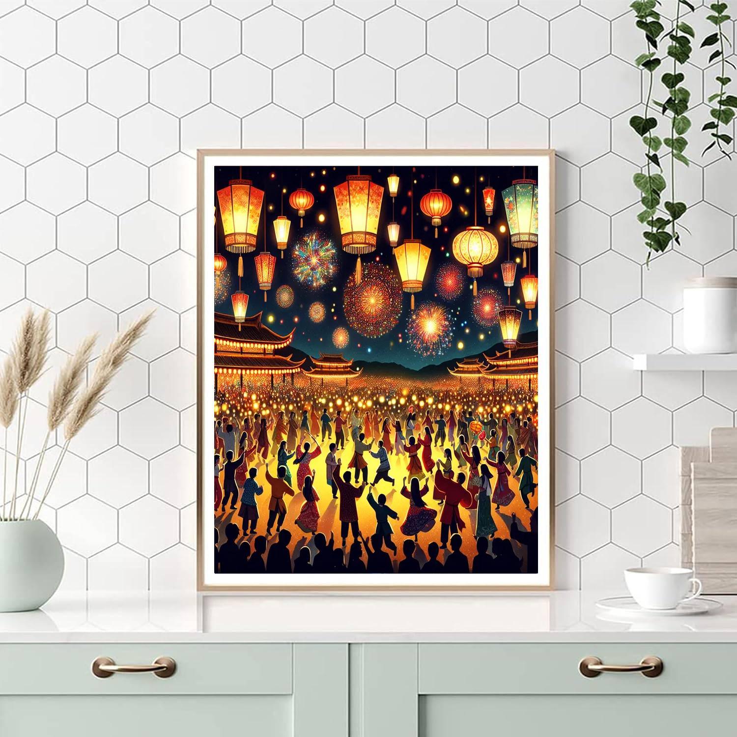 Energetic Festival Scene Paint By Numbers Art