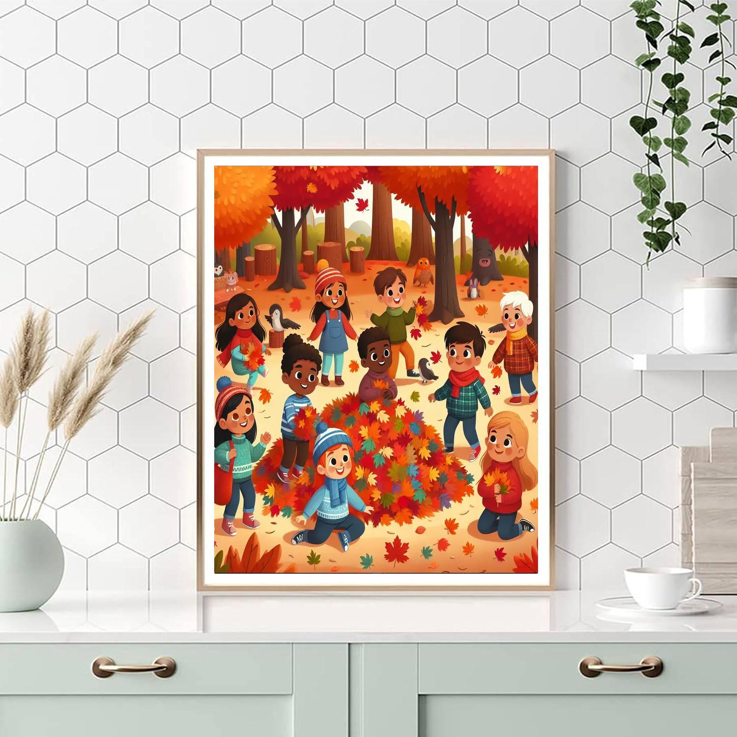 Charming Autumn Adventure Number Painting